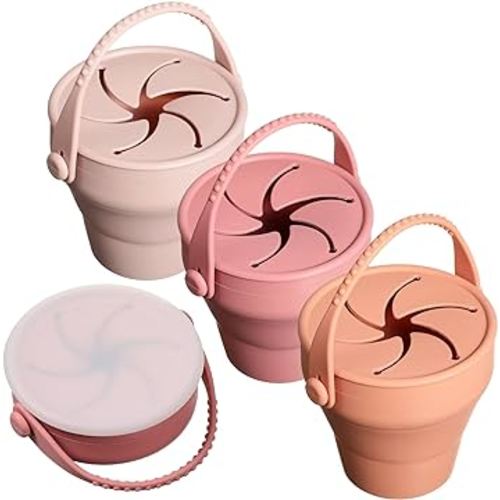 Amazon.com: Toddler Snack Cups for Toddlers 12oz Snack Containers Collapsible Cup Toddler Cups Spill Proof Toddler Snack Cups Baby Silicone Snack Cup No Spill Bowls for Toddlers Infant (Pink, Rose, Red, 3 Pcs) : Baby
