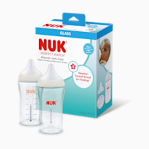 NUK Perfect Match Glass Bottle (2 Pack) - 8 Oz, 2