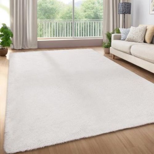 6' x 9'Ultra Soft Fluffy Shag Area Rug for Living Room, Non-Slip Fuzzy Shaggy Carpet for Bedroom Kids Room Nursery, White