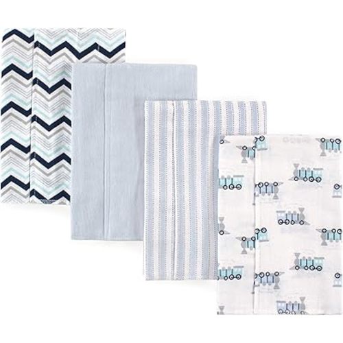 Luvable Friends Unisex Baby Cotton Flannel Burp Cloths, Train, One Size