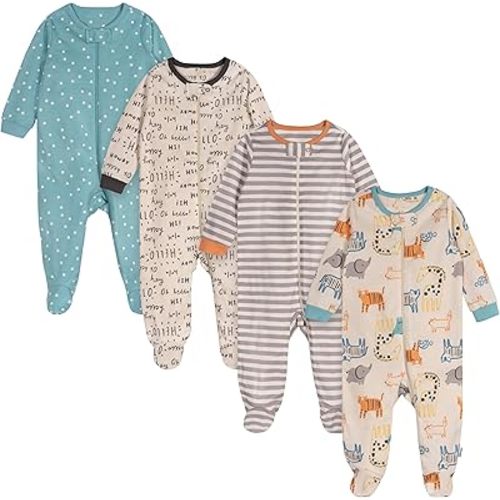 Onesies Brand Unisex Baby 4-pack Sleep 'N Play Footies Multi Pack