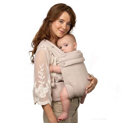 Infantino Honey Blossom Baby Carrier, Ergonomic Infant to Toddler Carrier, Hip Healthy “M” Position Support, Adjustable Sliding Seat, Padded Cross-Back Straps, 7-40 lbs, Vanilla Bloom