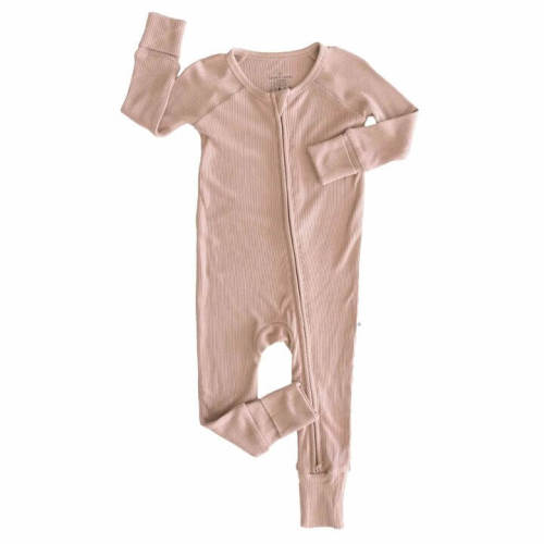 Personalized Bamboo Waffle Convertible Zip Rompers | Mountain Haze