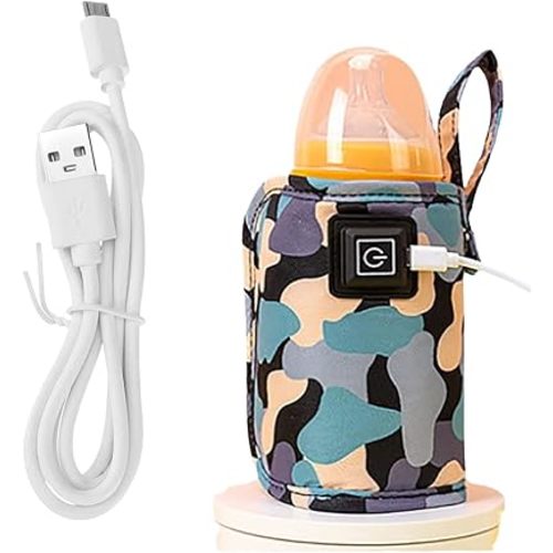 USB Milk Warmer Bag - 2023 New Fast Bottle Warmer for Travel, Portable Car Bottle Warmer for Travel, on The Go Bottle Warmer with USB Cables, Gentle Warmth Maintain Perfect Temperature (Black)