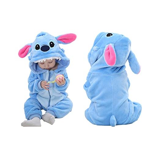 Unisex Baby Flannel Romper Animal Onesie Costume Hooded Cartoon Outfit