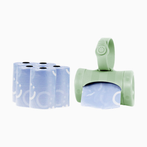 Ubbi On-The-Go Bag Dispenser & 5 Bag Refills Bundle - Sage, Lavender Scented -Bags