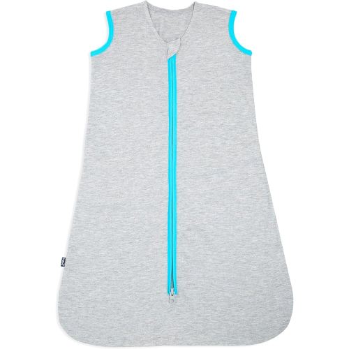 HALO Sleepsack Ideal Temp, Baby Wearable Blanket, TOG 1.0, Heather Grey/Aqua, Small
