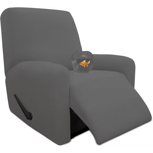 Small Recliner size, Dark Gray - Easy-Going 4 Pieces Waterproof Recliner Slipcover