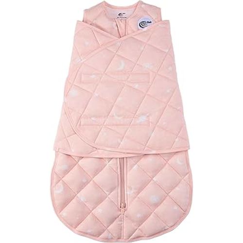 Baby Sleep Sack Swaddle 2.0 TOG 0-6 Months, 3-Way Adjustable Wearable Blanket for Newborn, Infant Swaddling Wrap, Unisex for Girls & Boys (Pink)