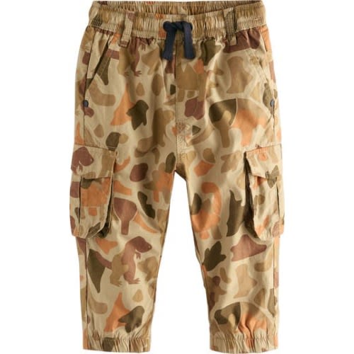 Kids' Dinosaur Camo Cotton Cargo Pants, 3-4Y
