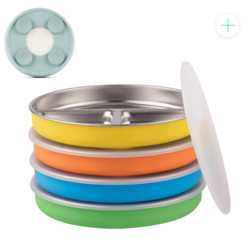 7.8" Stainless Steel Divided Plates with Suction Sleeve