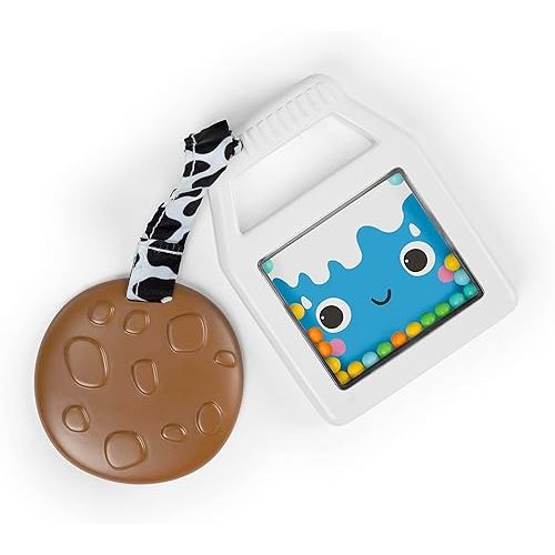 Bright Starts Cookies & Teethe 2-in-1 Rattle and Teether Activity Toy, Soothe Sore Gums, Entertain Baby with Rattle Toy, Unisex, 3 Months+