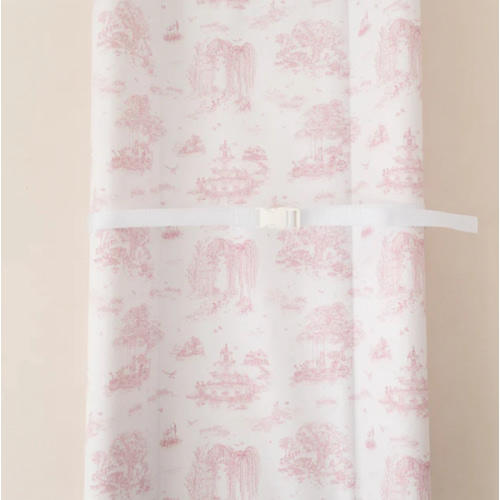 Spring Toile Pink Wipeable Contour Change Pad