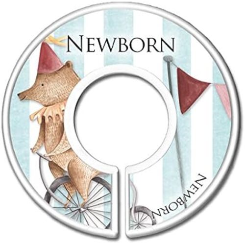 Circus Animals Nursery Closet Size Dividers, Boys Carnival Baby Clothes Organizers, Circus Theme Nursery (Set of 11 - N-5T) - Gift for New Mom, Mom-To-Be, New Baby, Baby Shower, Nursery Organization
