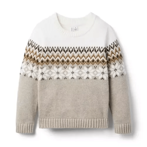 Boy Sandy Beige Heather Fair Isle Fair Isle Sweater by Janie and Jack