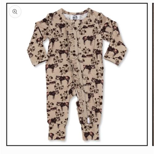 Prairie Rose -Ruffled- Folding Feet Jammies – Cowkid Clothing Company
