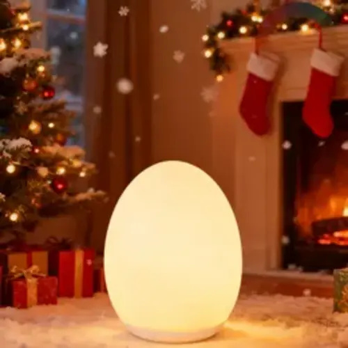 Portable Egg Night Light for Kids Babies Rechargeable Tap Light with 7 RGB Colors Timer and Touch Control Safe & Soft for Your Baby - TikTok Shop