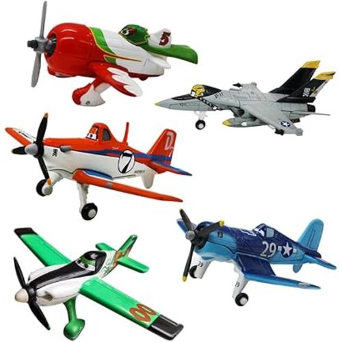 5 Pack Planes Dusty Skipper Chupacabra Delta Zed Metal Diecast Plane Model Toy (5 Pack Planes B)