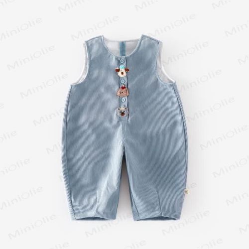 Baby Animal Patch Corduroy Overalls