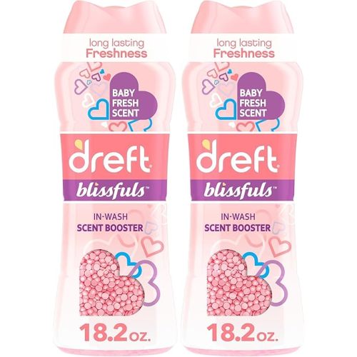 Dreft Blissfuls In-Wash Laundry Scent Booster Beads, Baby Fresh Scent, 18.2 oz