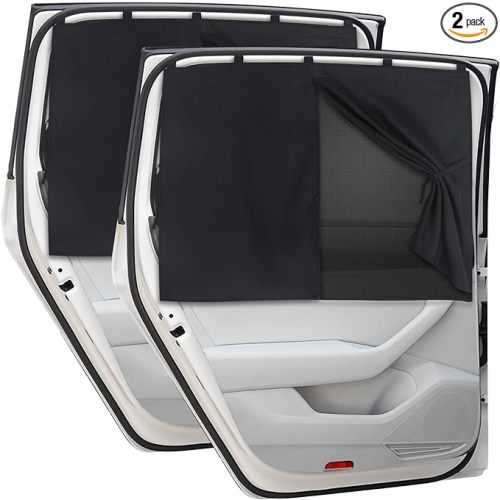 Car Window Shades, 2 PCS Magnetic Baby Protection - Black