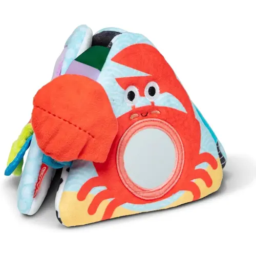 Melissa & Doug Ocean Tummy Time Triangle Infant Baby Toy, Soft Sensory Toy with Textures, Mirror, for Newborns to Ages 6 Months