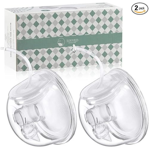 Breast Pump Accessories 8oz Milk Collection Cup, Compatible with Spectra S1/S2/S9, Not Original Spectra Part, Replacement 24mm Flange Milk Collector Cup Tubing Parts, 2 Pack