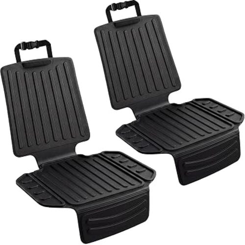 MOOREVER® Car Seat Protector for Child Car Seat, Carseat Protector Car Seat Cover Universal Fit for Baby & Pet Use, Waterproof Anti-Slip & Easy to Clean TPE Mat, 2PCS Black