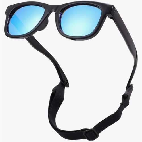 COASION Bendable Flexible Polarized Newborn Baby Sunglasses with Strap for Infant Boys Girls Age 0-24 Months CA8042