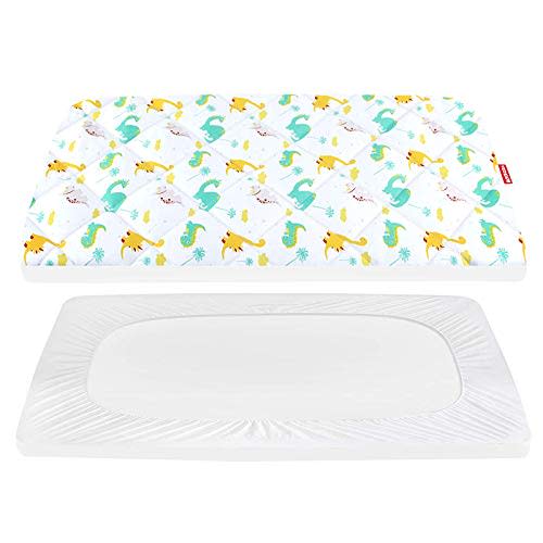 Pack and Play Sheets Fitted, Breathable Thick Playard Lovely Print Cover 39"×27"×5" Compatible with Graco Pack n Play, Dinosaur