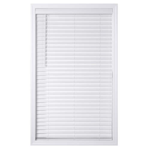 Better Homes & Gardens 2" Cordless Faux Wood Horizontal Blinds, White, 27" W x 64" L