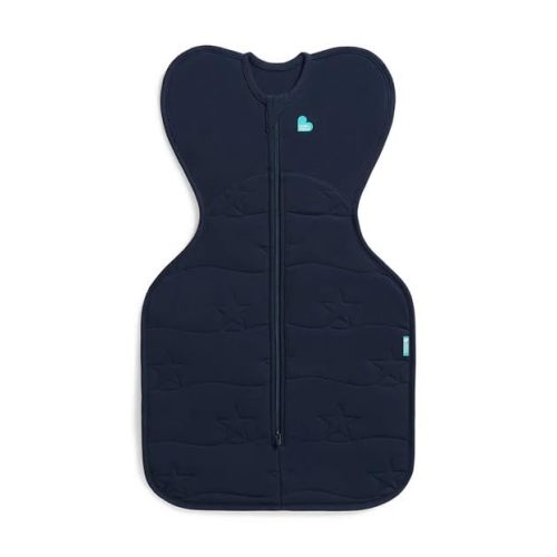 Love to Dream Swaddle UP, Extra Warm 3.5 TOG, Navy Star, Quilted Cotton, 8-13lbs, Snug Fit, Dramatically Better Sleep, Allow Baby to Sleep in Their Preferred Arms Up Position for Self-Soothing