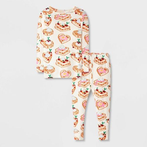 Toddler 2pc Waffles Snuggly Soft Pajama Set - Cat & Jack™ Cream