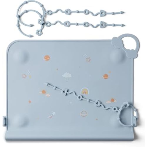 Moonkie Silicone Suction Placemat for Baby: 4 Suction Bases Prevent Spills