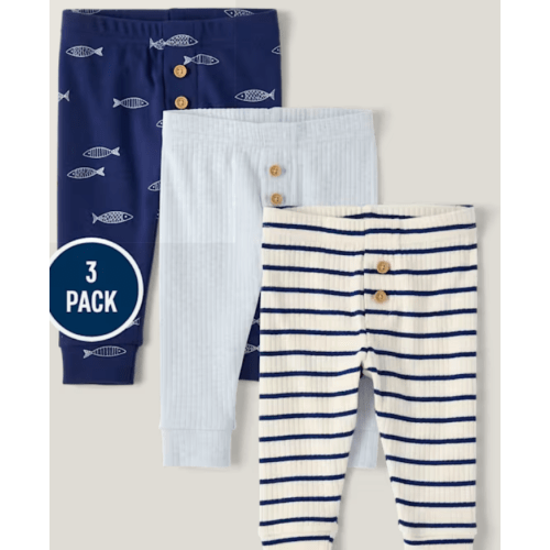 Baby Boys Fish Pants 3-Pack - multi