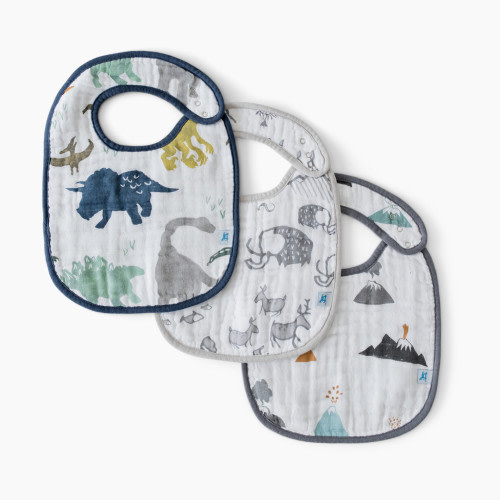 Little Unicorn Cotton Muslin Classic Bib (3 Pack) - Dinosaur Friends