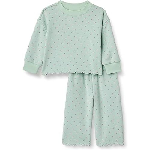 Amazon Essentials x Sofia Grainge Toddlers and Baby Girls' French Terry Sweatshirt Pant and Top Set