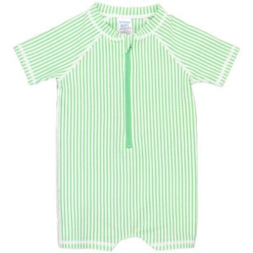 RuggedButts Baby Boys UPF50+ Seersucker Short Sleeve One Piece Rash Guard