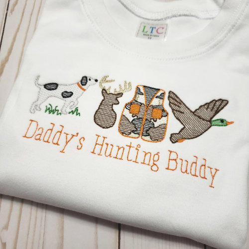 Boy's Embroidered Hunting Shirt: Daddy's Buddy Outfit