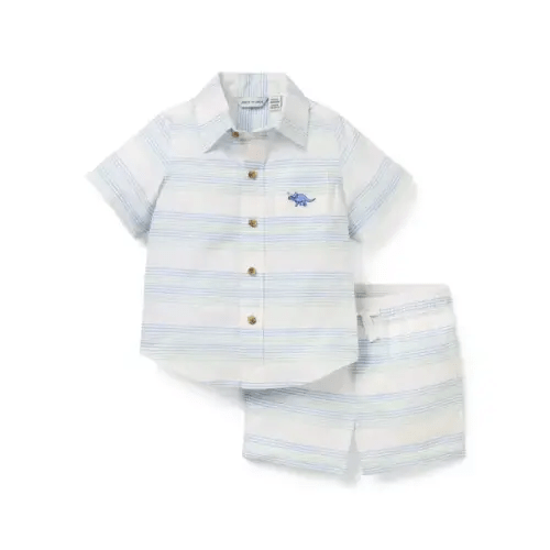 Baby Veiled Blue Stripe The Cabana Matching Baby Set by Janie and Jack