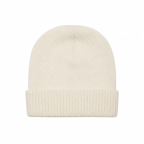 Organic Cotton Knit Baby Hat - Cream, 0-3m