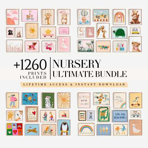 1100+ Nursery Prints Bundle, Baby Animal Posters (Digital Download)