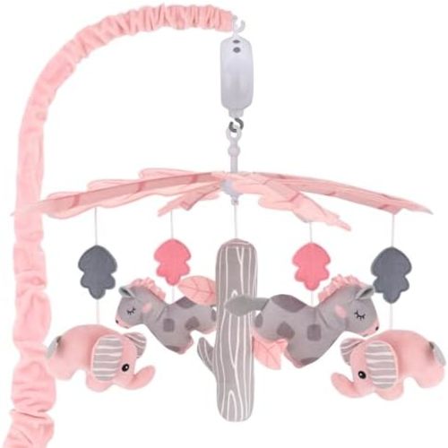 Upgrade Blublu Park Musical Crib Mobile for Girls with 12 Lullabies Musical