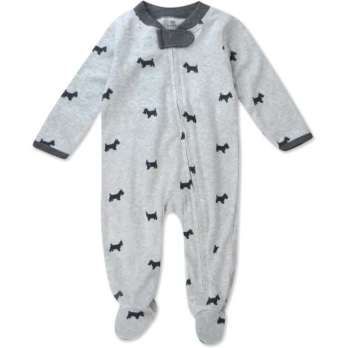 HonestBaby Sleep and Play Footed Pajamas One-Piece Sleeper Jumpsuit Zip-front PJs Organic Cotton for Baby Boys, Unisex