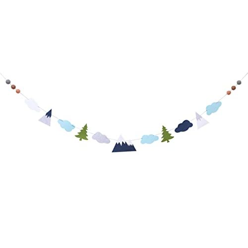 Felt Woodland Mountain Banner - Kids Mountain Nursery Decor, Woodland Theme Nursery, Rustic Baby Room Decor, Mountain Baby Shower Decorations
