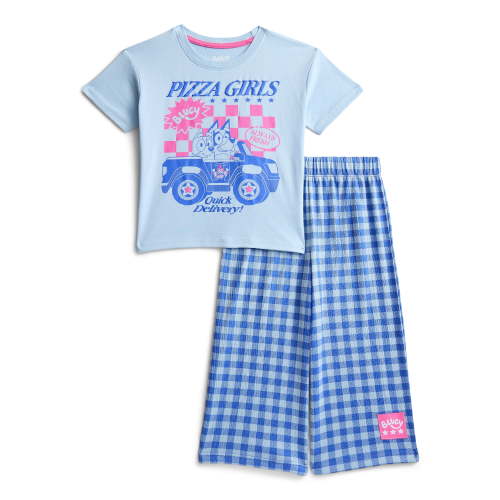 Bluey Toddler Girls Graphic Tee and Print Pants Set, 2-Piece, Sizes 12M-5T