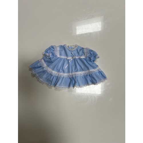 Vintage Robins Egg Blue Baby Dress with Lace Trim Cap Sleeves Cradle Togs Style Baby Blue Newborn Dress Vintage Baby Girl Clothes