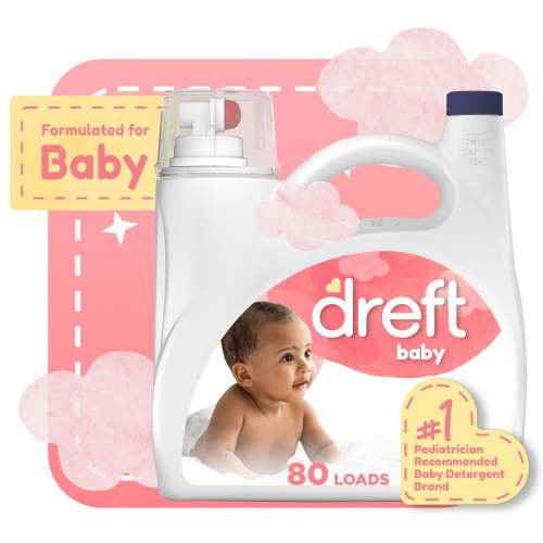 Dreft Newborn Baby Laundry Detergent, Hypoallergenic, Sensitive Skin, 80 Loads, 105 fl oz