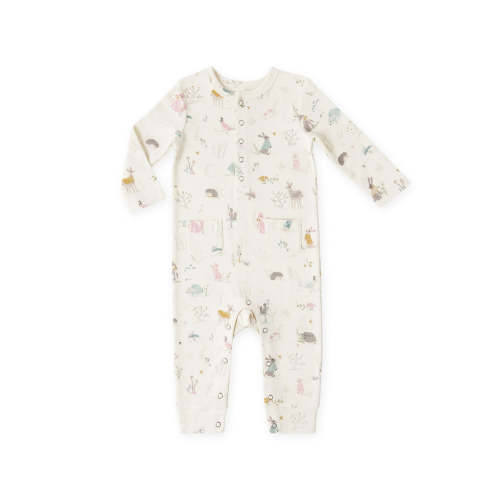 Henley Patch Pocket Romper - Forest Fable