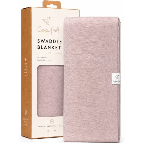 Copper Pearl Swaddle Blankets for Newborns | Soft Stretchy Receiving Blankets for Boys and Girls | Large 46 x 46 Inch Baby Blankets | Lightweight and Breathable Swaddles | Maeve